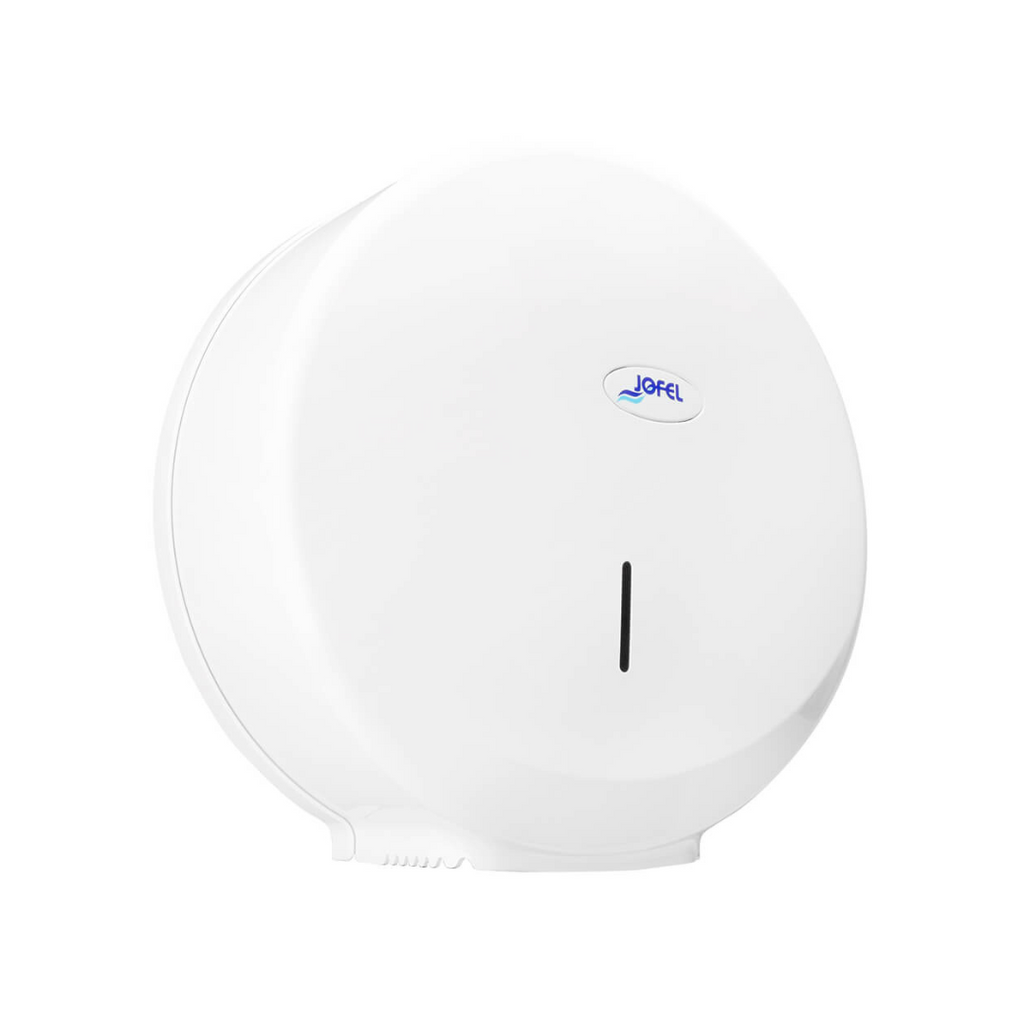 Dispensador Papel Higiénico Jumbo Futura Maxi Jofel | 500m | Antirrobo | Blanco