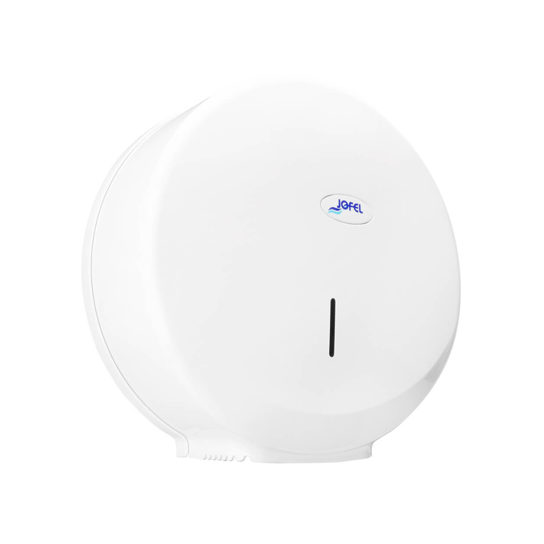Dispensador Papel Higiénico Jumbo Futura Maxi Jofel | 500m | Antirrobo | Blanco