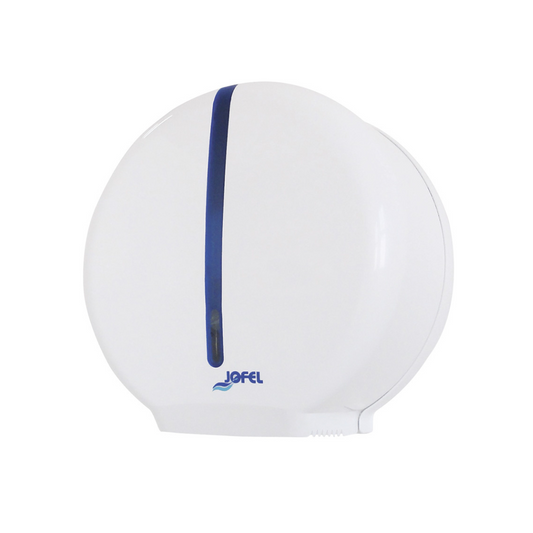 Dispensador de papel higiénico jumbo Atlántica Maxi | Jofel AE37000 | Para rollo 12″ (305 mm) | Plástico ABS blanco