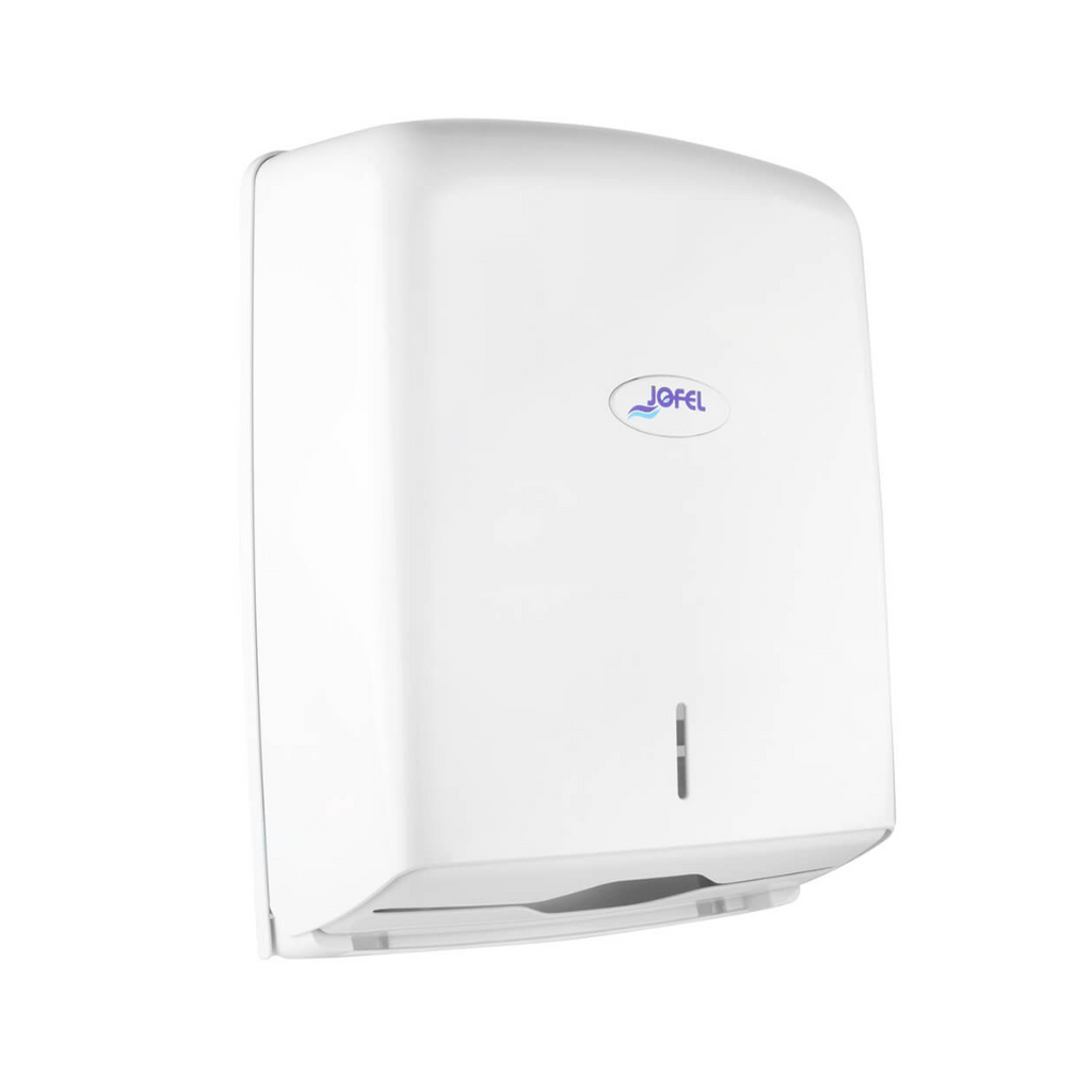 Dispensador de toalla interdoblada Smart | Jofel | Capacidad 600 toallas | Color blanco
