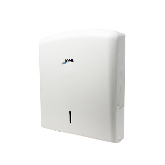 Dispensador de toalla interdoblada Smart | Jofel DT33001 | Capacidad 600 toallas | Plástico ABS blanco