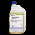 Detergente concentrado para la limpieza manual de equipos de proceso, loza, plaqué, cristalería, ollas, sartenes y demás utensilios de cocina, así como también frutas y verduras. Sin aroma. Remueve fácilmente la grasa.