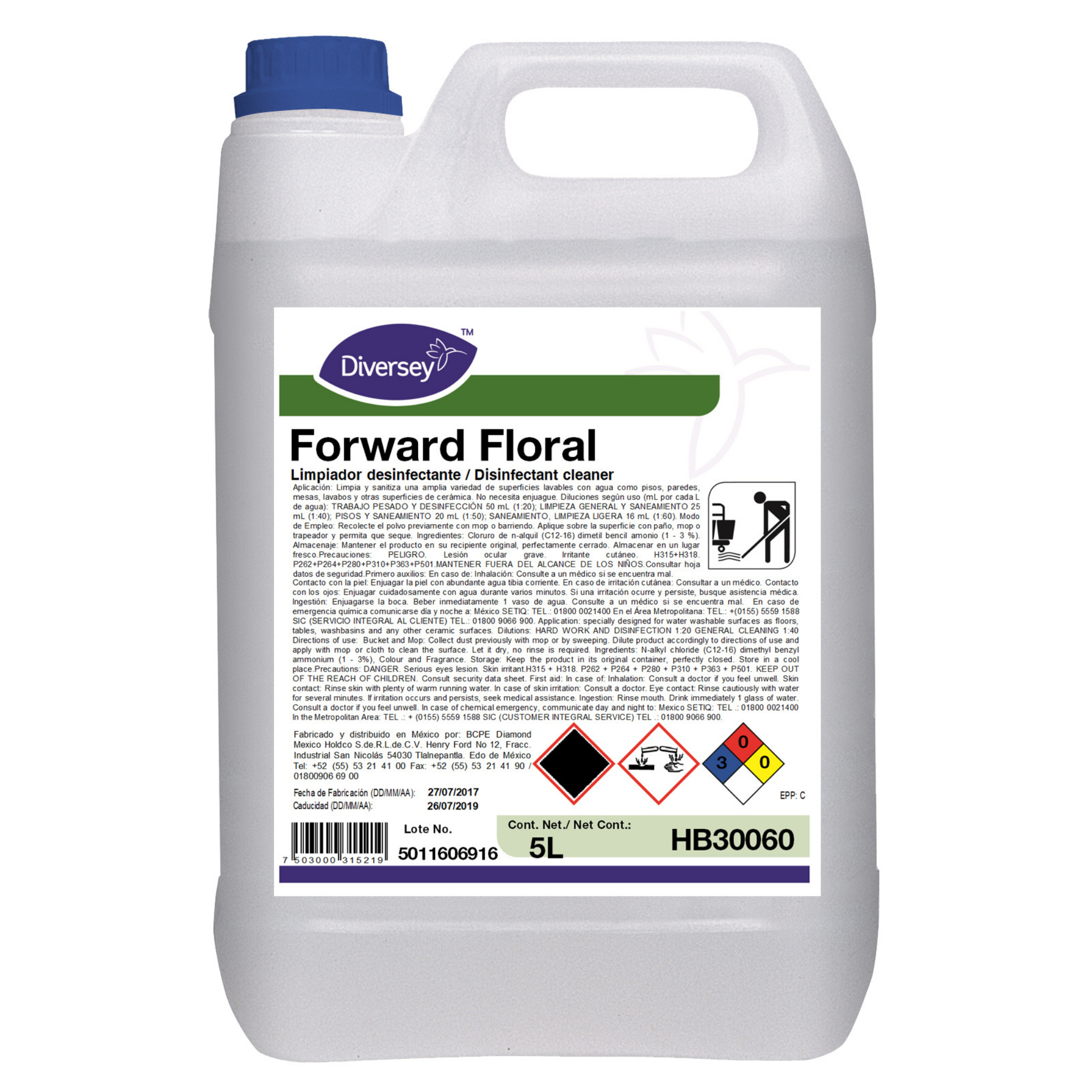 Aromatizante Floral Concentrado Diversey HB30060 4x5 L