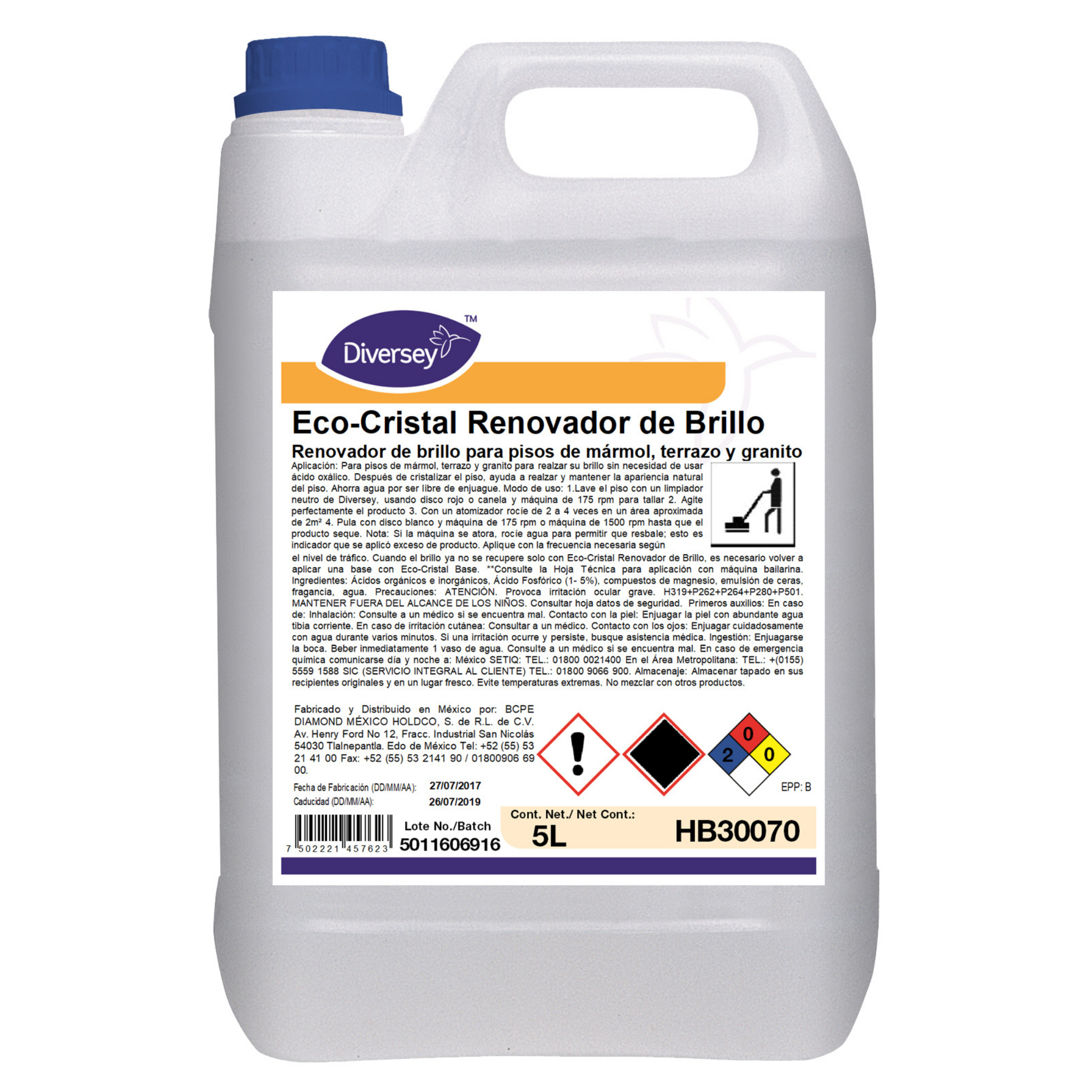 EcoCristal Renovador de Brillo Diversey HB30070 4x5L