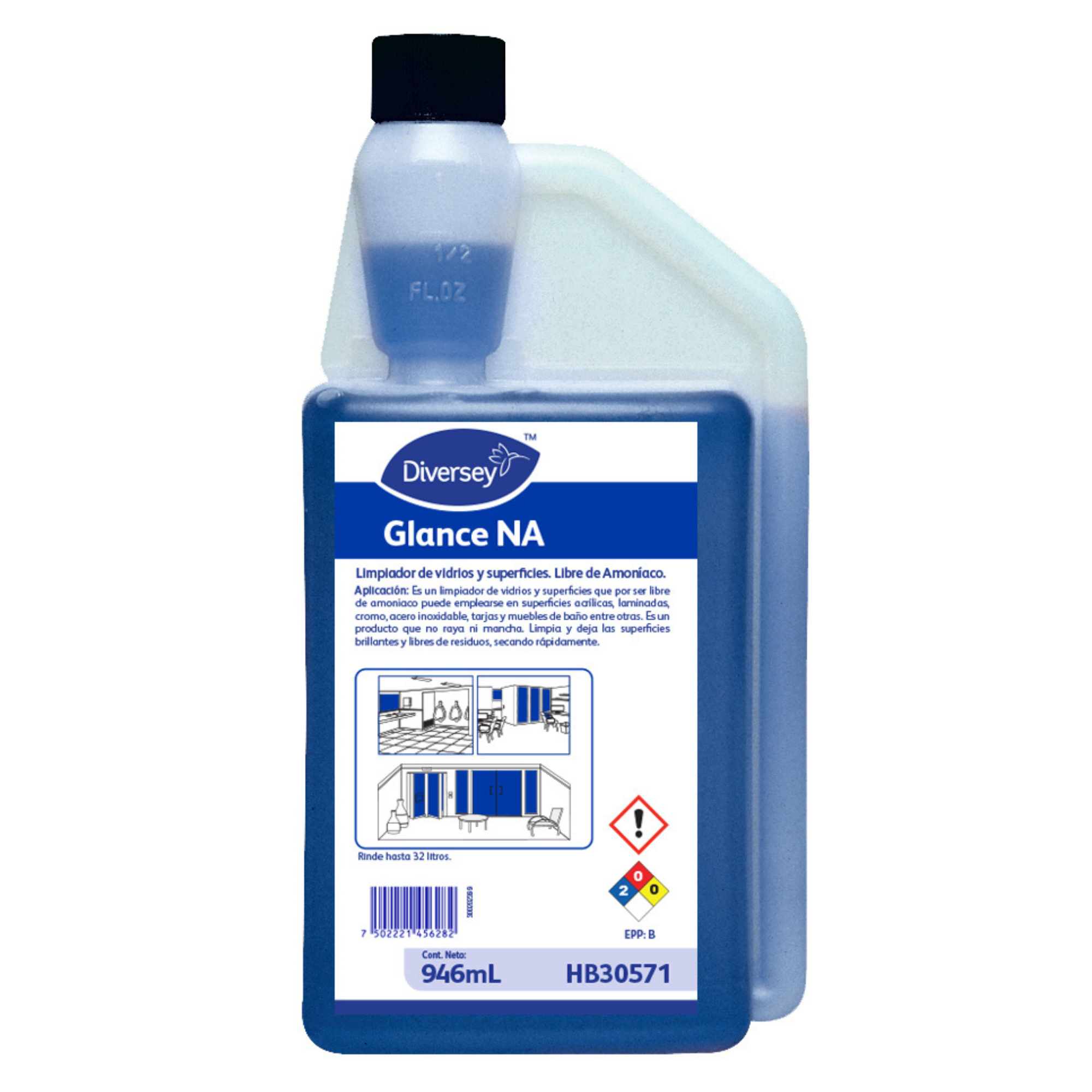 Limpiador Vidrios y Superficies Glance NA Diversey HB30571 - 946 mL