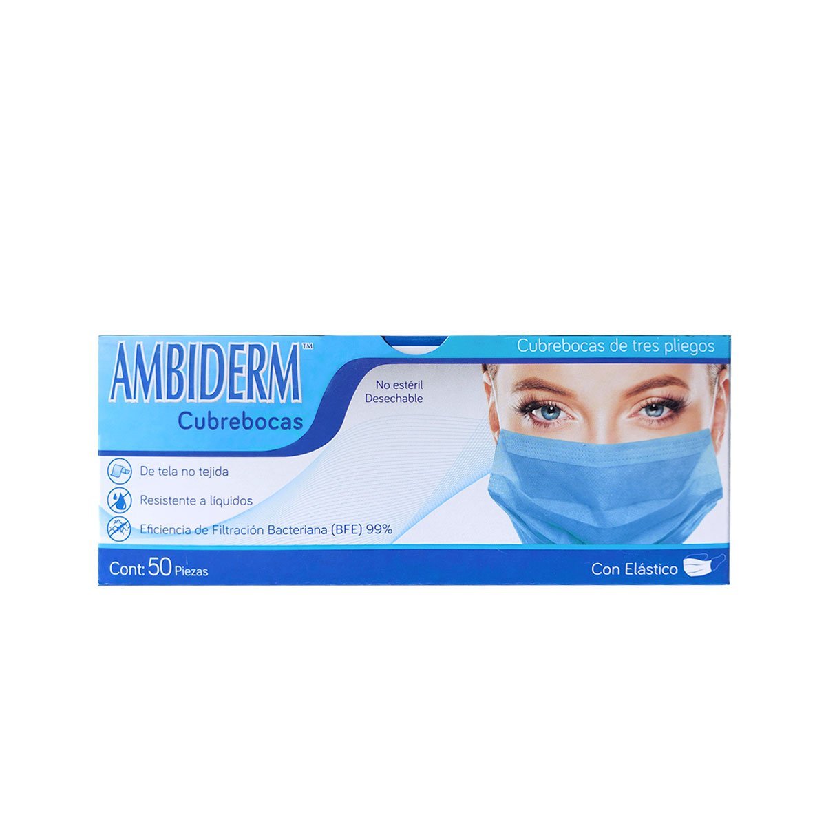 Ambiderm® Cubrebocas Adulto Plisado - Karlan ¡Marca la Limpieza!