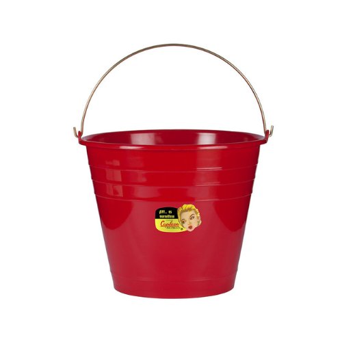 Cubeta de plástico roja Cuplasa Cubeta 14 de 11.5 litros con asa metálica
