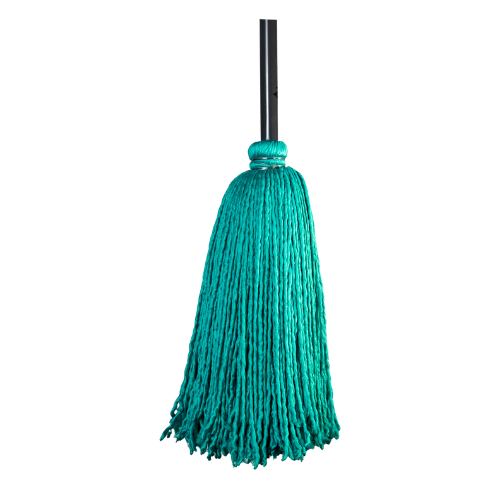 h2no-trapeador-microfibra-espanola-celes.jpg: Trapeador H2NO de microfibra española en color kiwi, mostrando sus puntas selladas y bastón largo