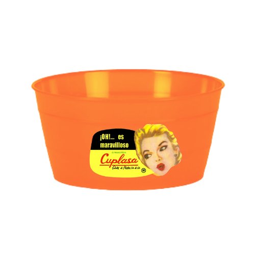 Jícara de plástico naranja Cuplasa de 1 litro para baño y aseo