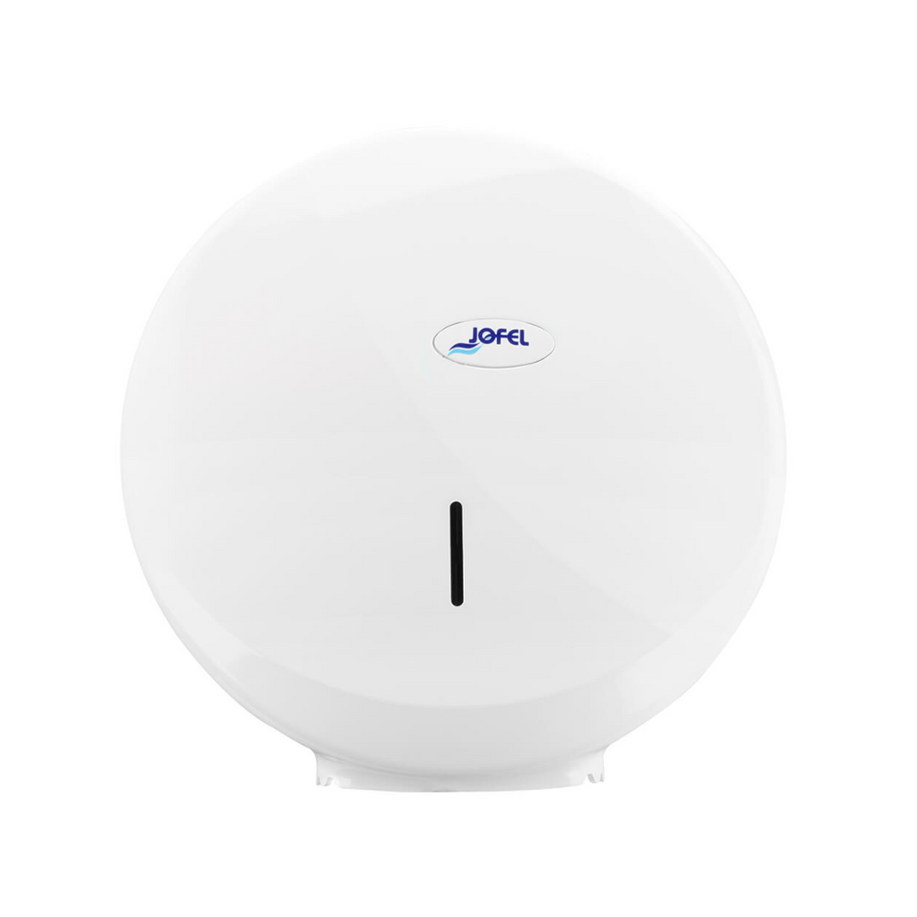 jofel-dispensador-papel-higienico-jumbo-futura-maxi-blanco.jpg: Dispensador de papel higiénico Jumbo Futura Maxi de Jofel en color blanco brillante