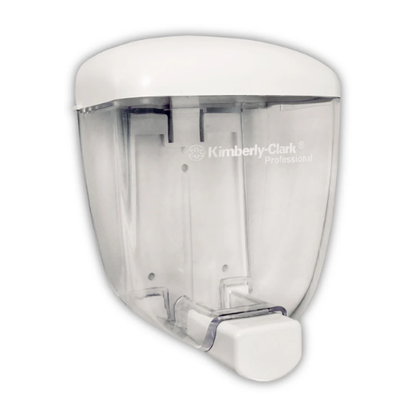 kimberly-clark-jabonera-granel-manual-94335-blanco.jpg: Jabonera a granel Insight de Kimberly-Clark en color blanco, mostrando su diseño simple y funcional