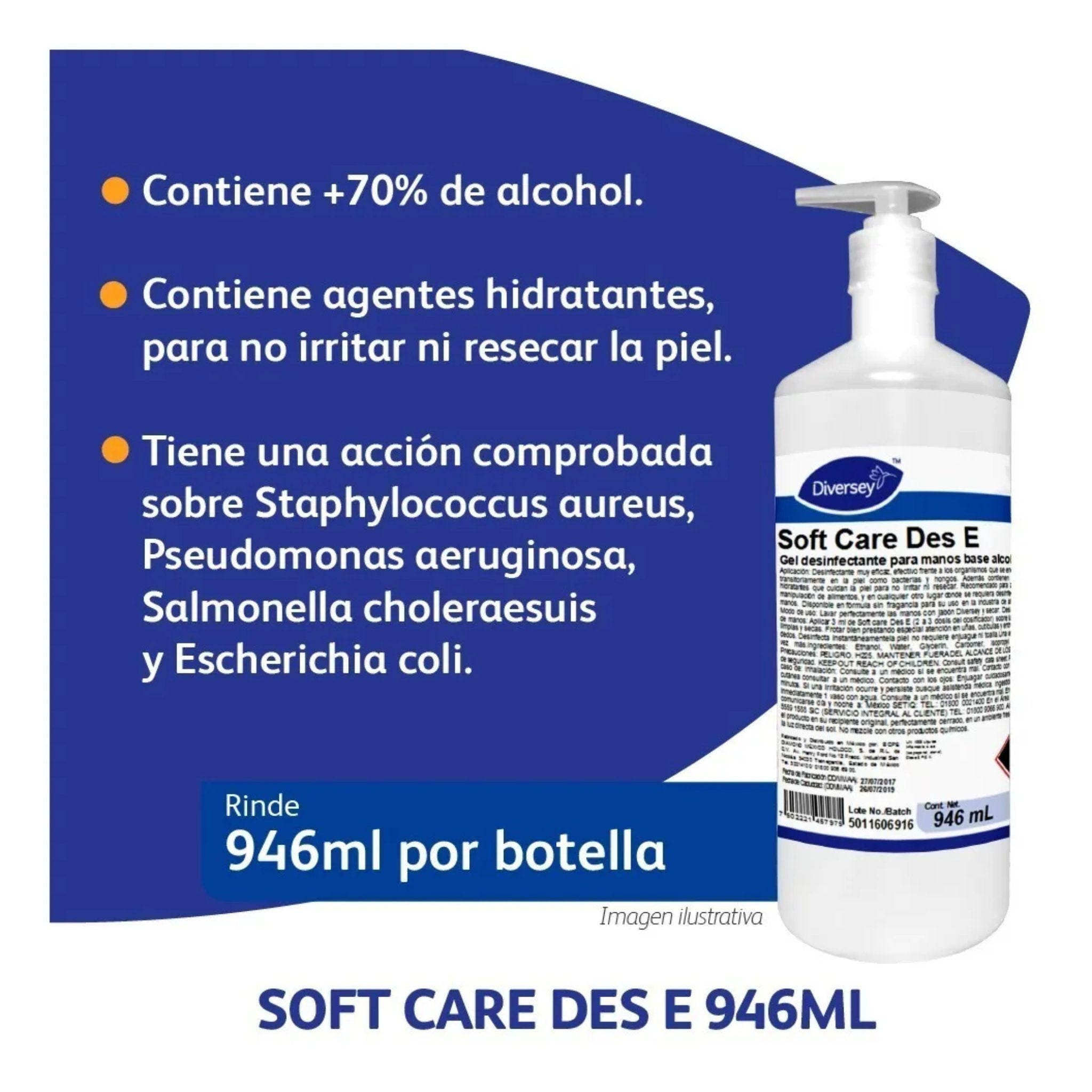 Soft Care Des E Gel Desinfectante - eShop Oficial Diversey M√©xico101101305