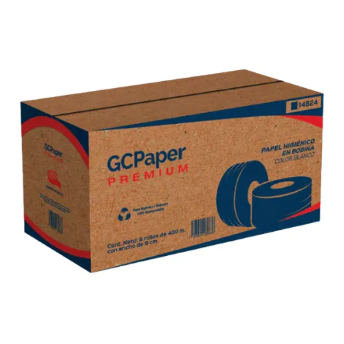 Higiénico Bobina GCPAPER | 400m | Doble Hoja | Tecnología Anti-Obstrucción