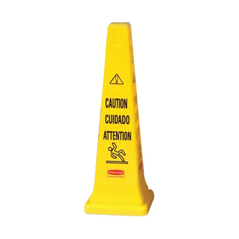 Cono de señalización de precaución multilingüe 91 cm