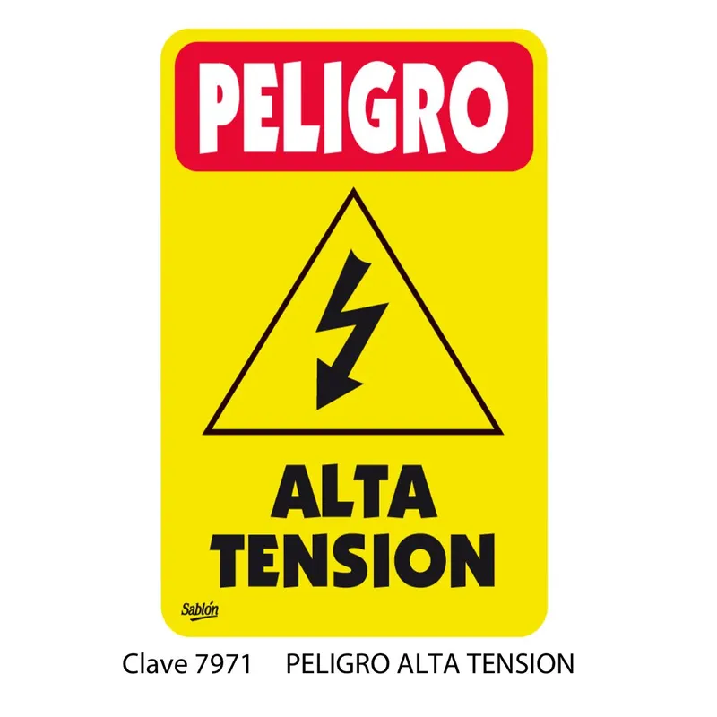 Señal de peligro — Placa Rígida Autoadherible Grande — Visibilidad de 0 a 12 metros