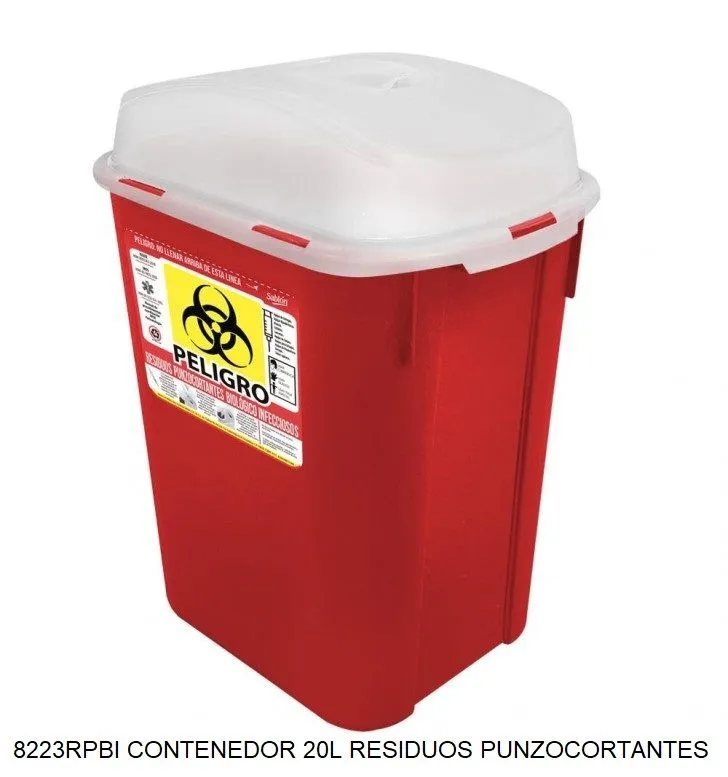 Bote de basura para residuos punzocortantes — Capacidad 20 litros