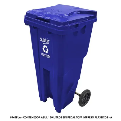 Contenedor Azul 120 Litros sin Pedal — Impreso Plasticos