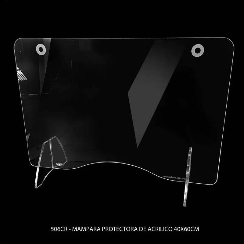 Mampara protectora de acrílico 40×60 — Mampara de acrílico de 3mm — Espesor de las patas: 6mm