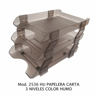 Charola papelera Tamaño Carta — 3 Niveles — Incluye laterales y patas protectoras
