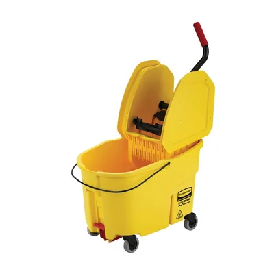 Cubeta exprimidora WaveBrake®, 41 Litros Prensa frontal, Drenaje, Amarillo