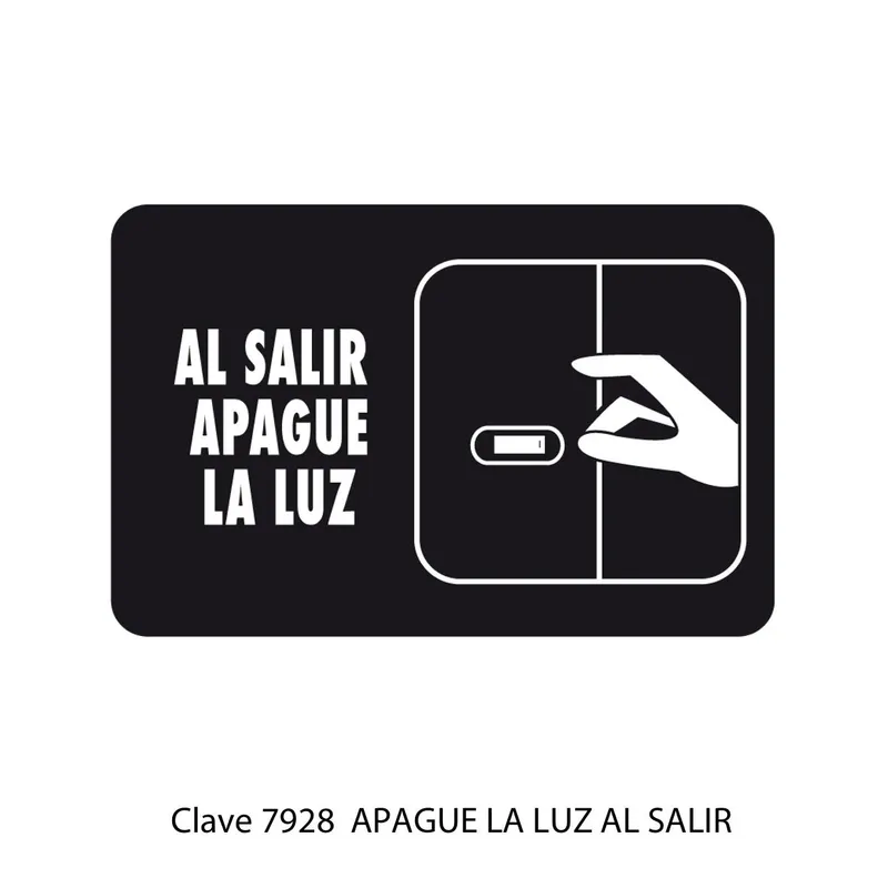 Señal de apagar la luz — Placa Rígida Autoadherible Mediana — Visibilidad de 0 a 8 metros
