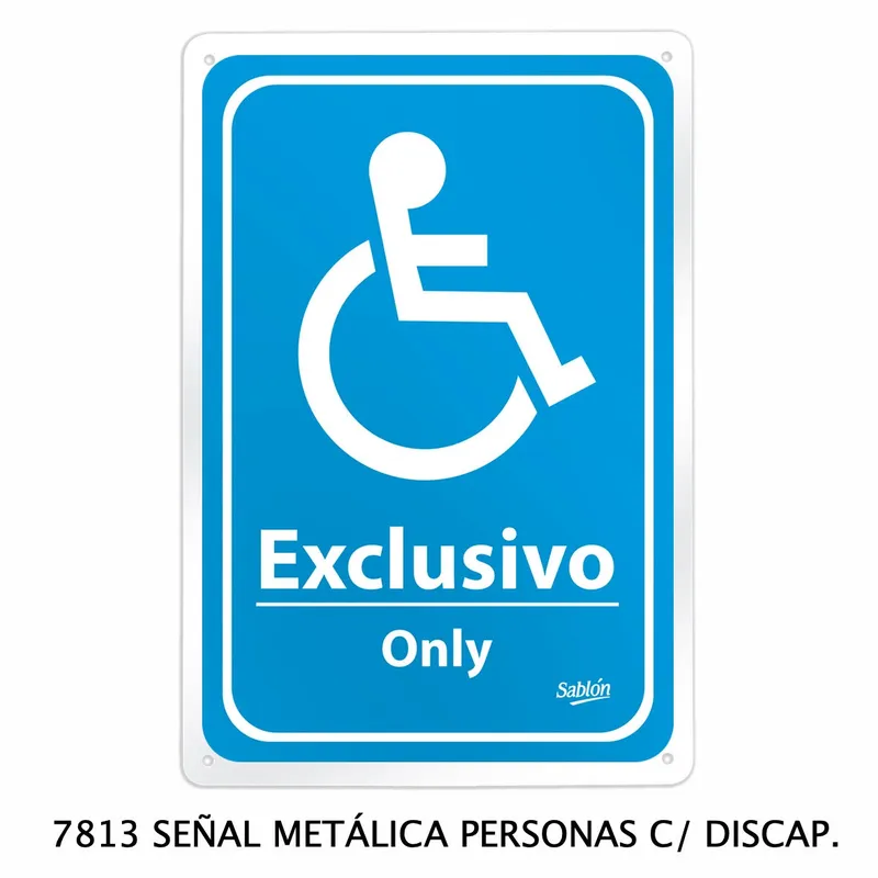 Señal de personas con discapacidad — Señal Metálica — Visibilidad de 0 a 12 metros