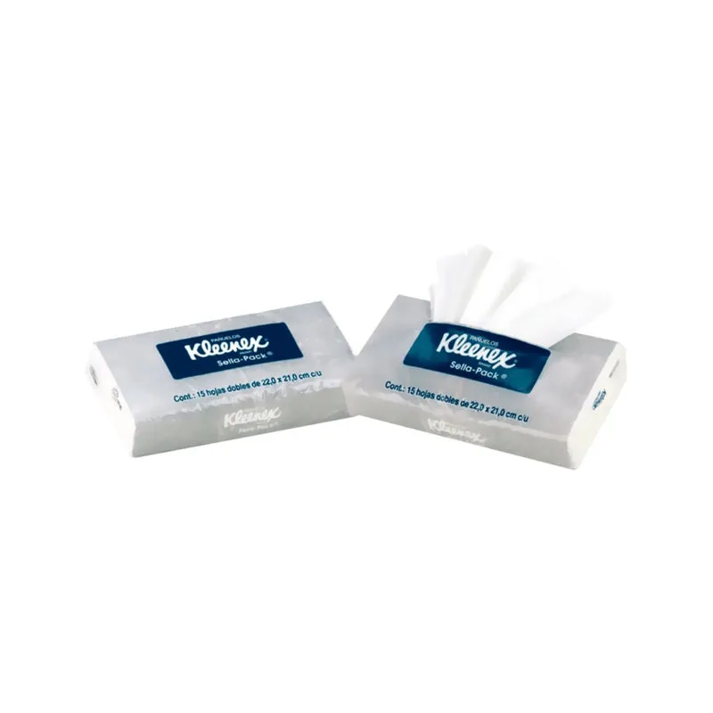 Pañuelo Facial Kleenex® Sella-Pack 15 hjs x 192