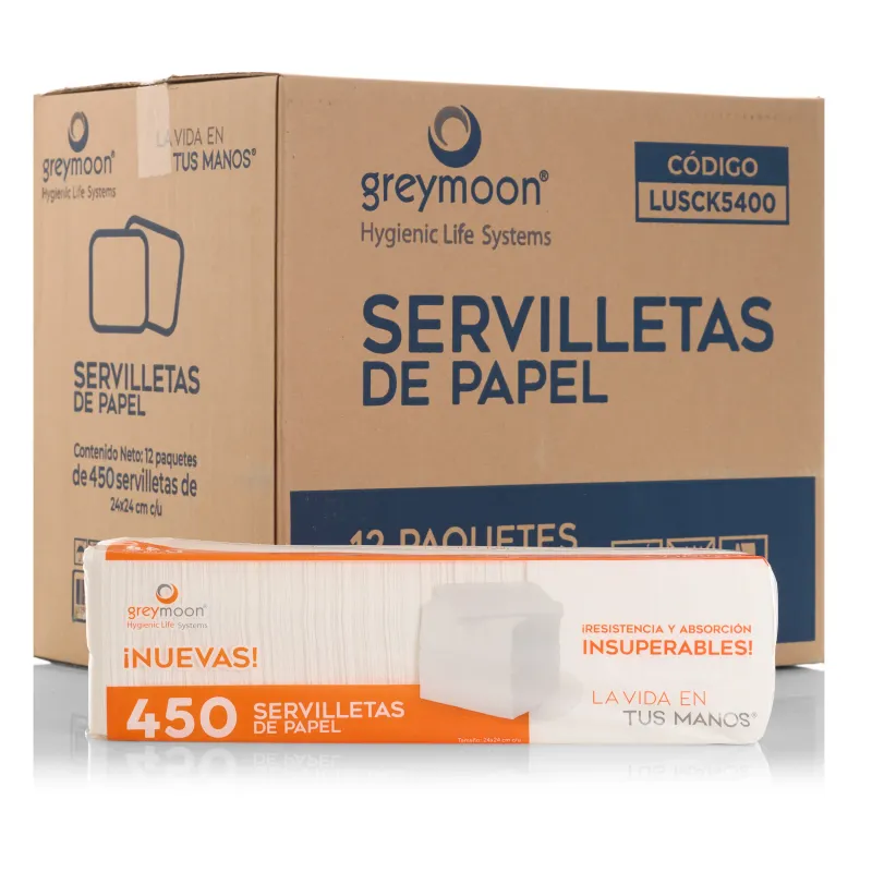 Servilleta blanca 24x24 12 paquetes de 450 servilletas
