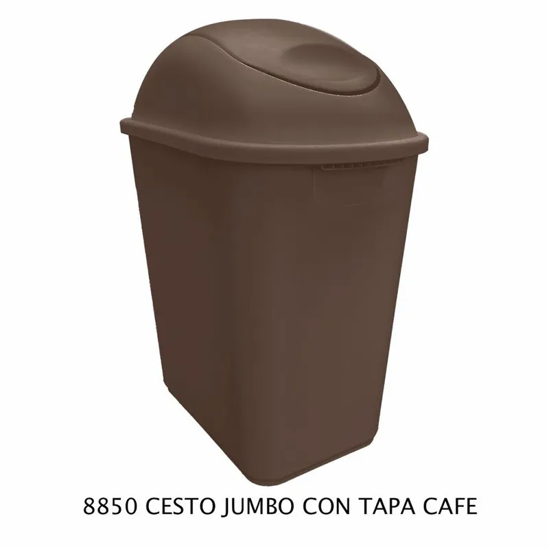 Bote de Basura Mediano Jumbo — 26 litros — Con Tapa Balancín Café