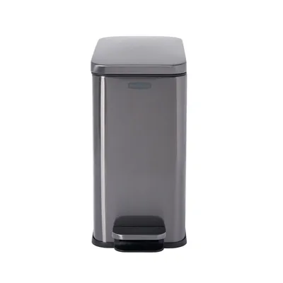 Bote de basura delgado con pedal de acero inoxidable 9 litros