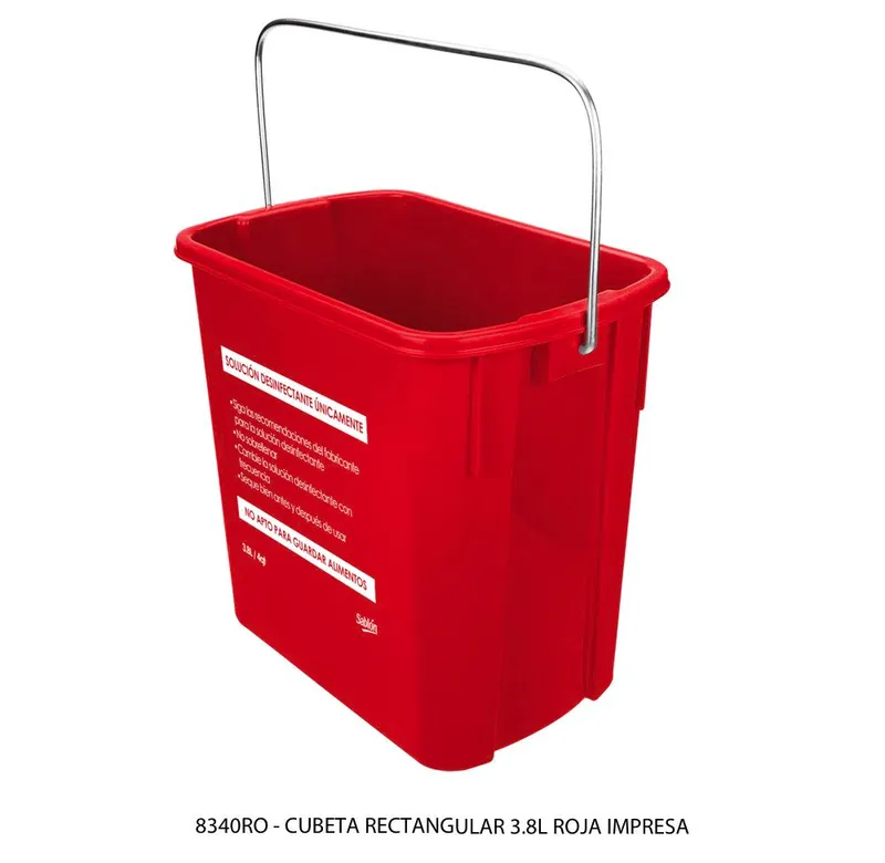 Cubeta Rectangular Impresa 3,8 litros — Solución Desinfectante