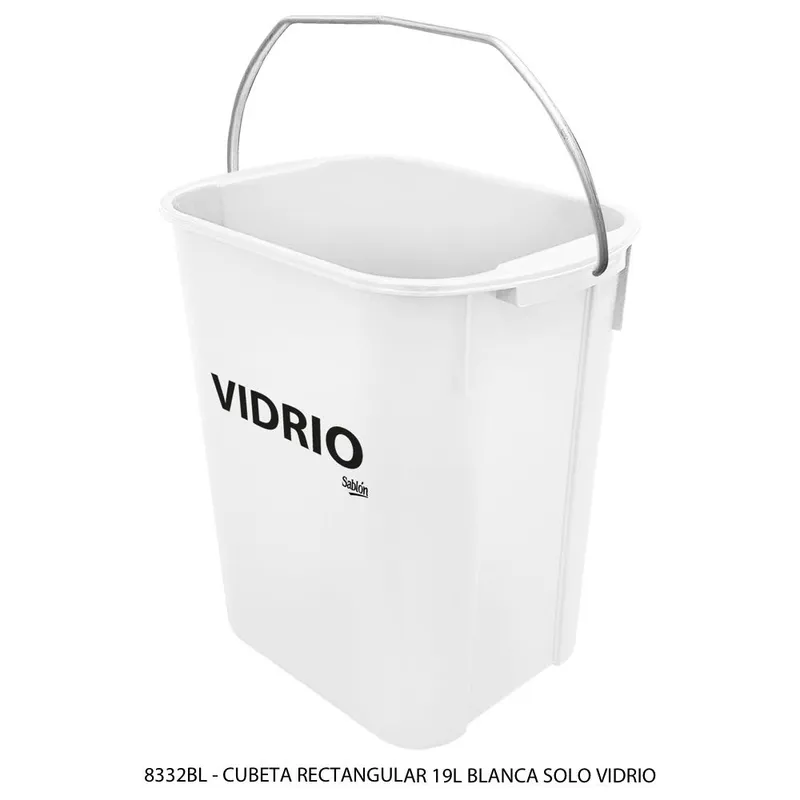 Cubeta Rectangular 19 litros — Solo Vidrio