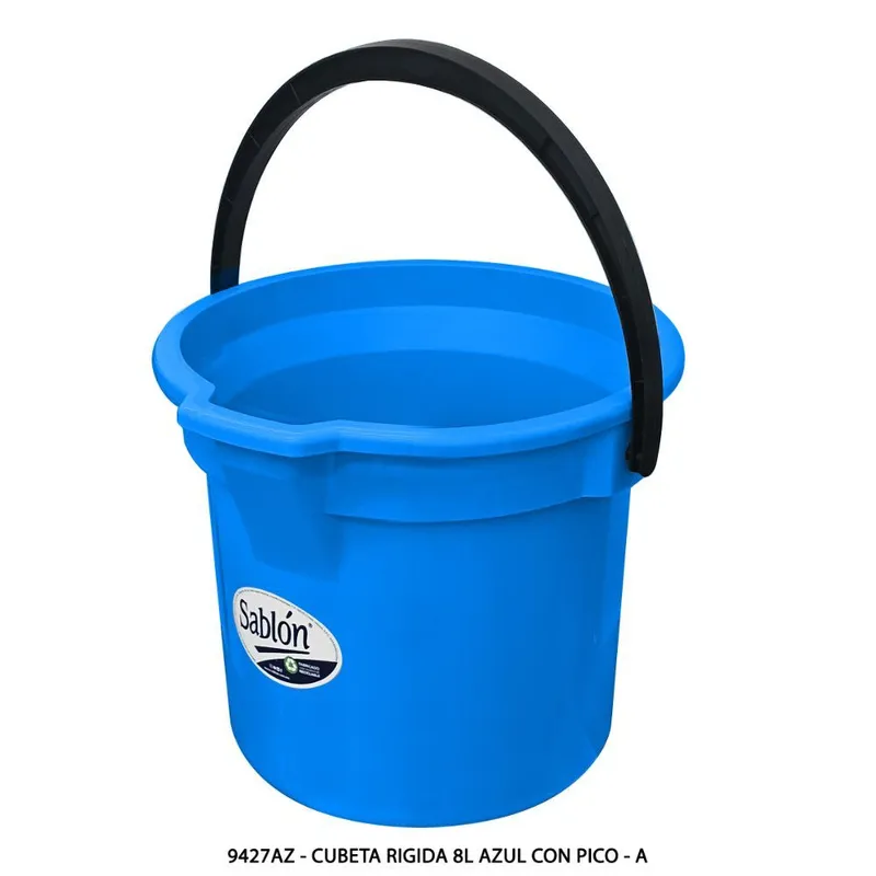 Cubeta Rigida 8 Litros — Color Azul con Pico