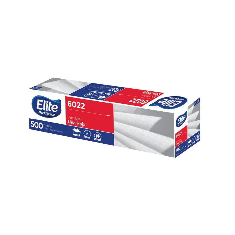 Servilleta Elite® de Mesa doblez 1/4 25x25 cms. Blanca H/s C/6,000´S