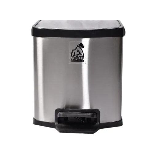 BOTE CUADRADO C/PEDAL ACERO INOX 12 L