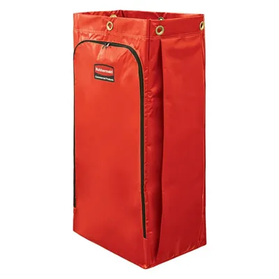 Bolsa de vinilo de 129 Litros para carros de limpieza de alta capacidad, rojo