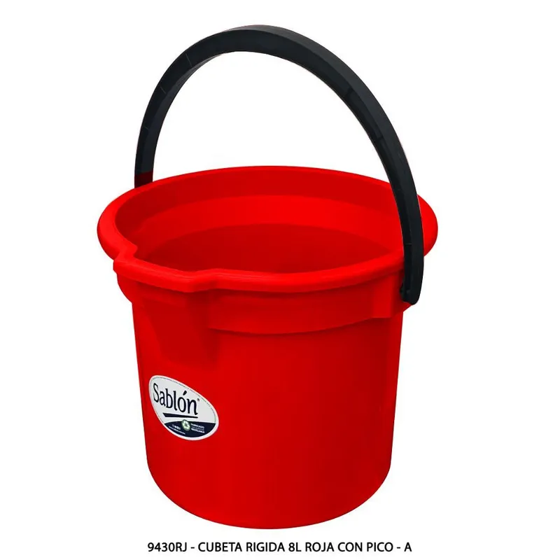 Cubeta Rigida 8 Litros — Color Roja con Pico