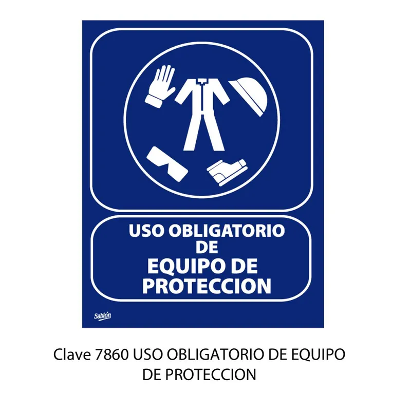 Señal de uso obligatorio — Póster de Aviso en Lámina de Estireno — Visibilidad de 0 a 16 metros