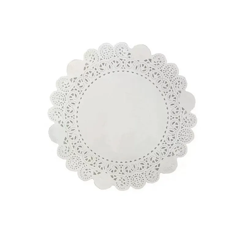 Blonda Redonda Escoffier Blanca #8 | 20 cm | Paquete con 100 piezas | Papel decorativo para postres