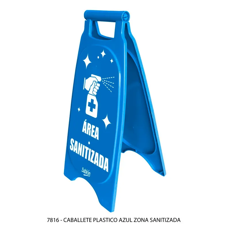 Caballete área sanitizada — Caballete de plástico rígido — Señal: Área Sanitizada
