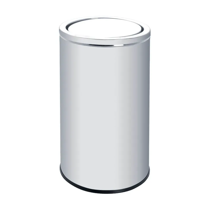 Bote de Basura Cilíndrico Inoxidable Tapa Basculante 40 Lts
