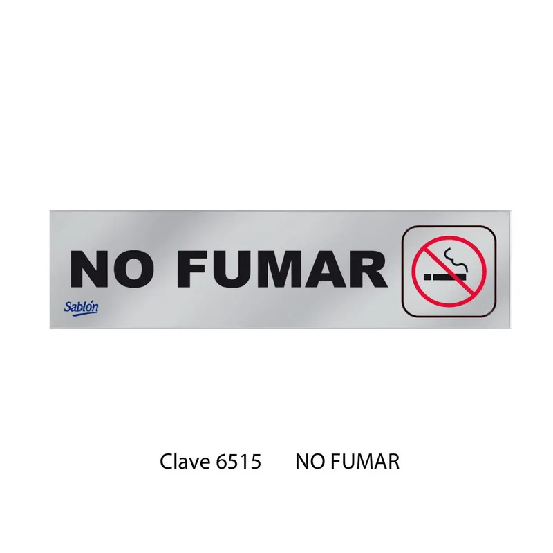 Señal de no fumar — Señal de Aluminio Adherible — Visibilidad de 0 a 3.5 metros