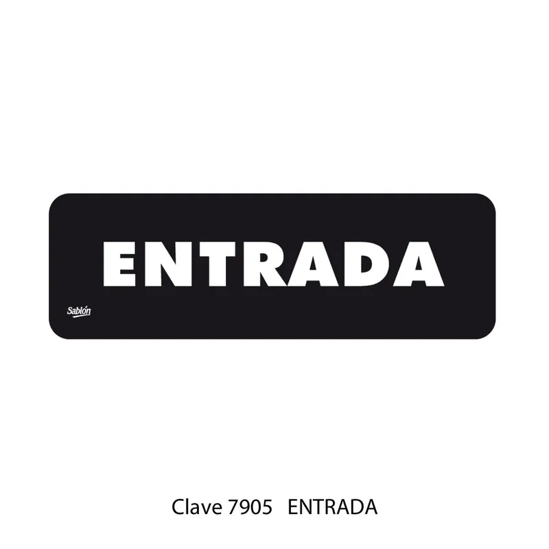 Señal de entrada — Placa Rígida Autoadherible Chica — Visibilidad de 0 a 5 metros