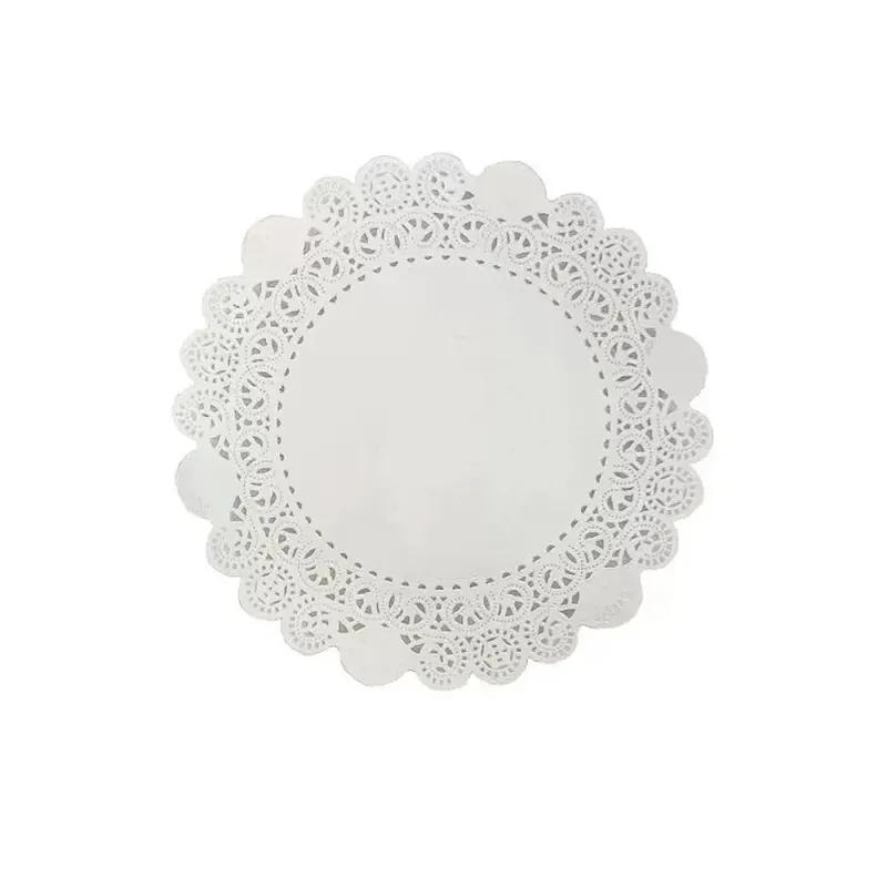 Blonda Redonda Escoffier Blanca #8 | 20 cm | Paquete con 100 piezas | Papel decorativo para postres