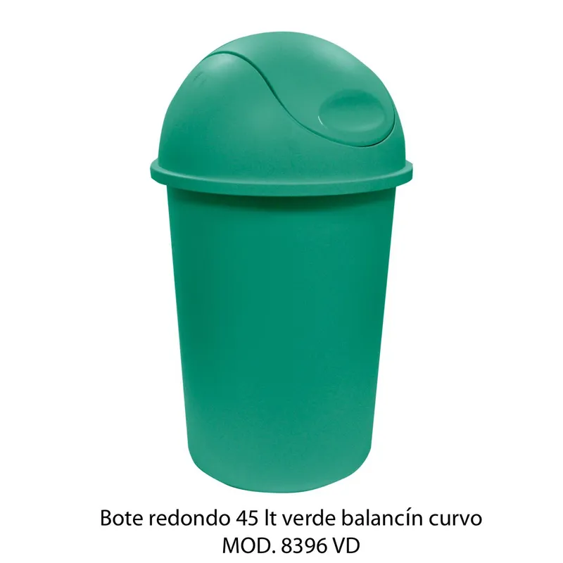 Bote de Basura Redondo Mediano — 45 litros — Tapa tipo Balancín Curvo
