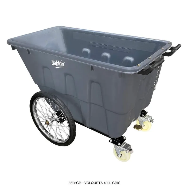 Volqueta de 400 Litros — Con ruedas — Material: HDPE — Peso: 35.9 kg