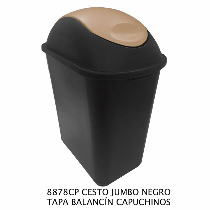 Bote de Basura Mediano Jumbo — 26 litros — Con Tapa Balancín Capuchino