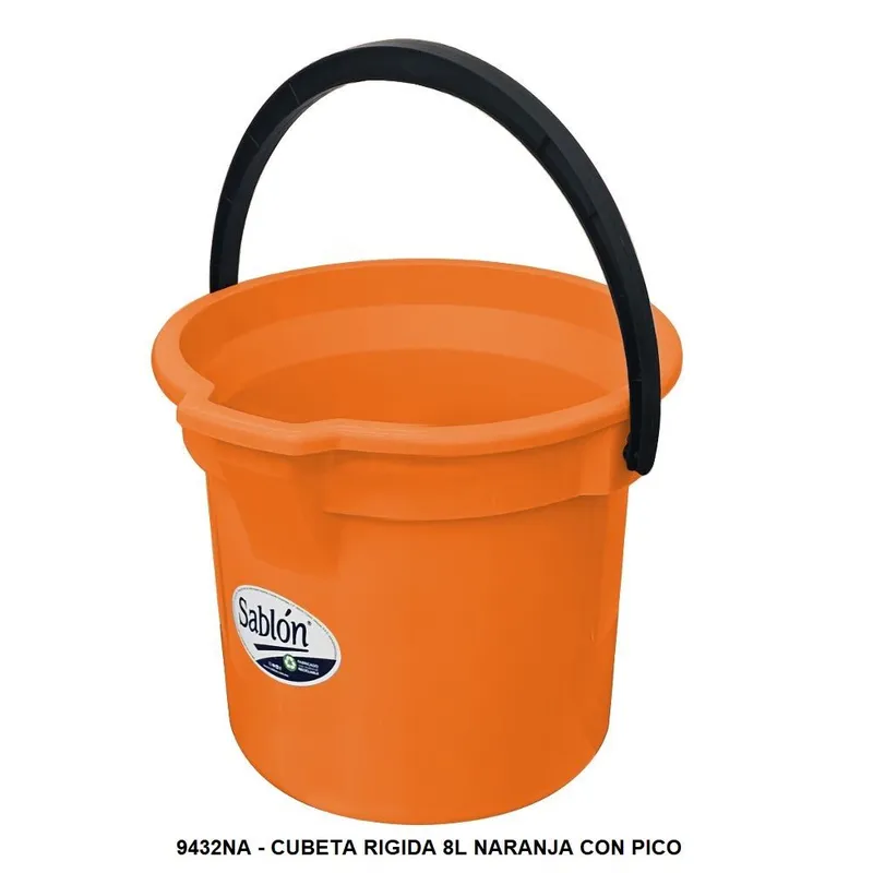 Cubeta Rigida 8 Litros — Naranja con Pico