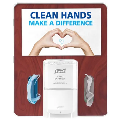 Pedestal de piso PURELL® MESSENGER™, soporte de higiene (blanco con arce)