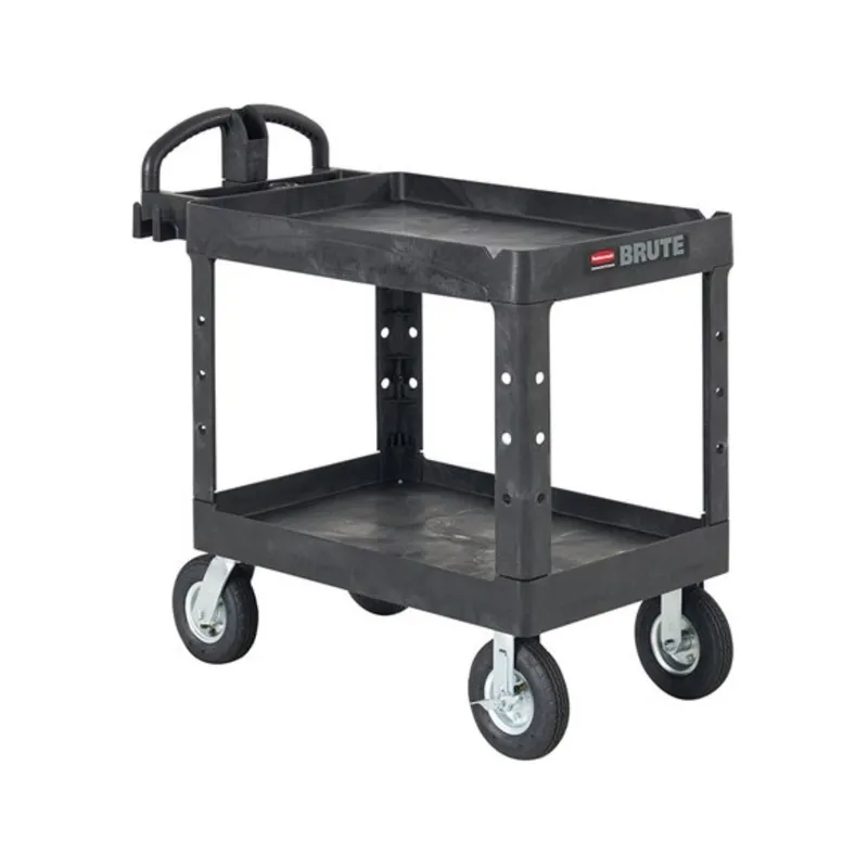 Carro utilitario de servicio pesado BRUTE® con plataforma y repisa